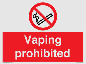 Vaping prohibited
